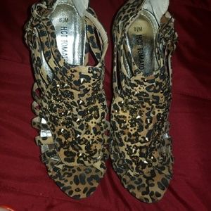 Leopard print wedges. 3.5-4 inches